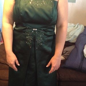 Hunter green prom dress